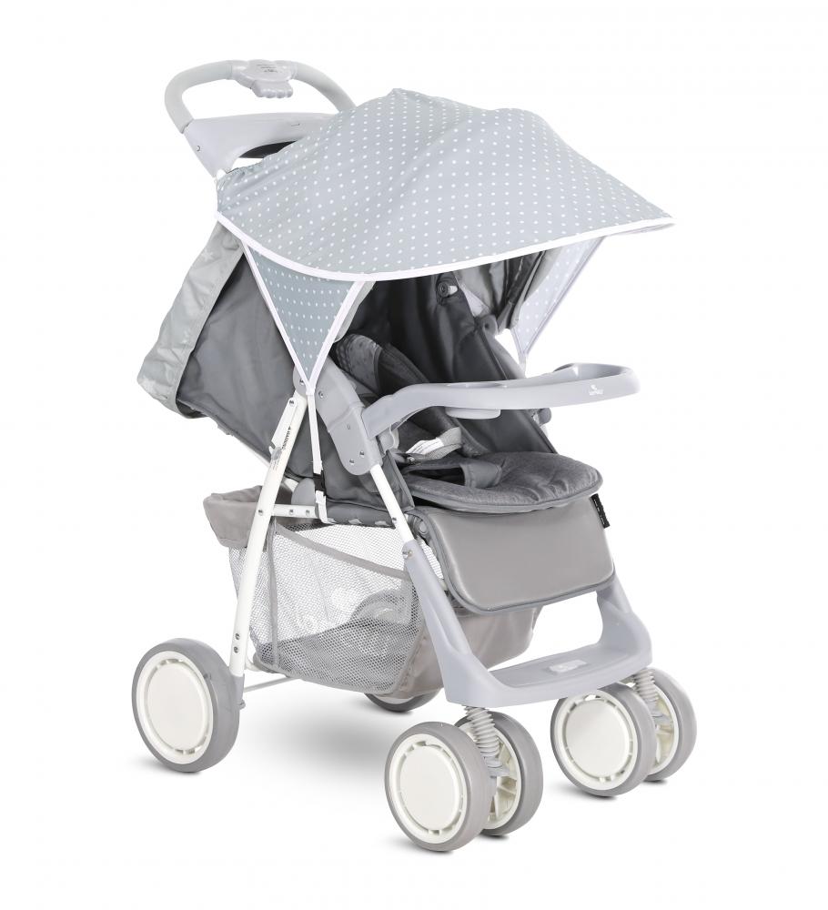 Copertina pentru carucior protectie solara grey white dots