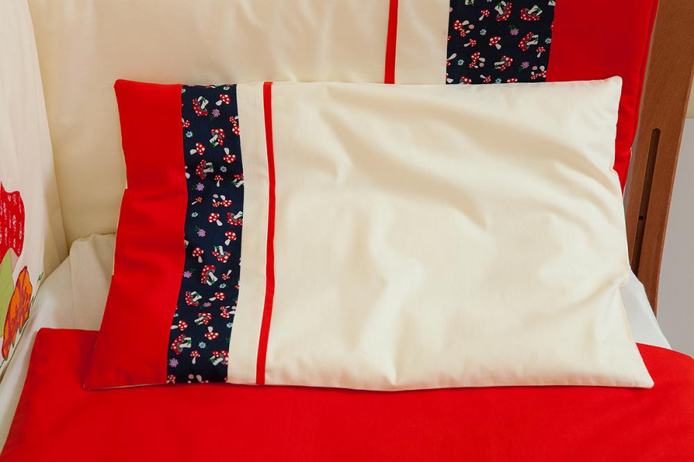Lenjerie brodata multicolora ciupercute 4 piese 70 x 140 cm