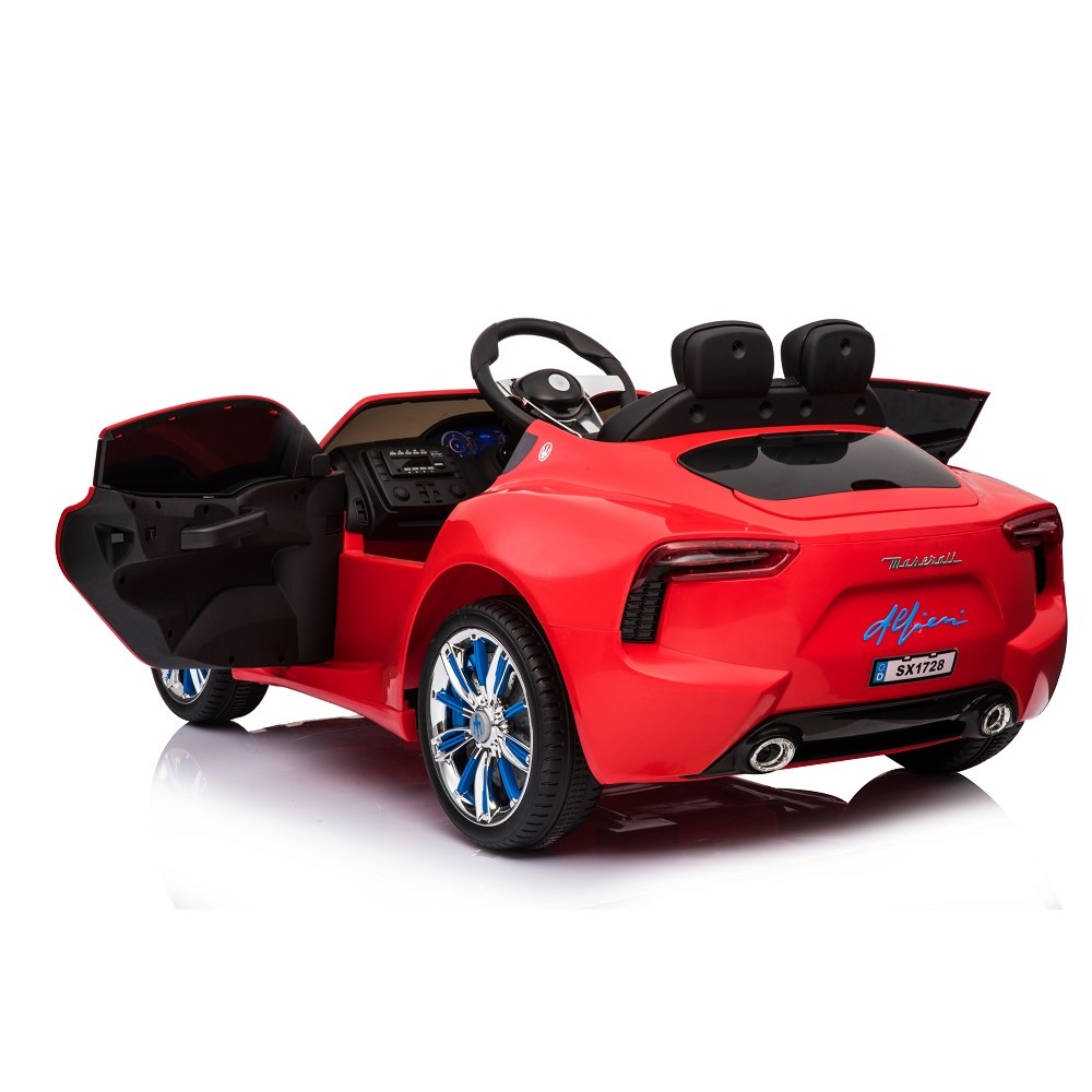 Masinuta electrica cu roti din cauciuc maserati rosu