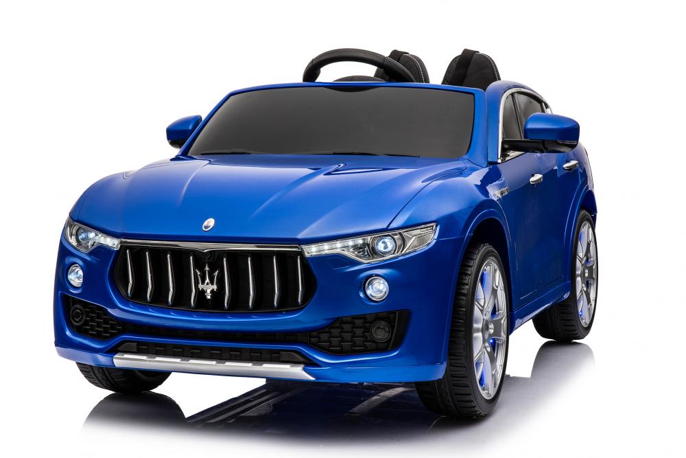 Masinuta electrica Maserati Levante cu scaun de piele si roti de cauciuc Blue