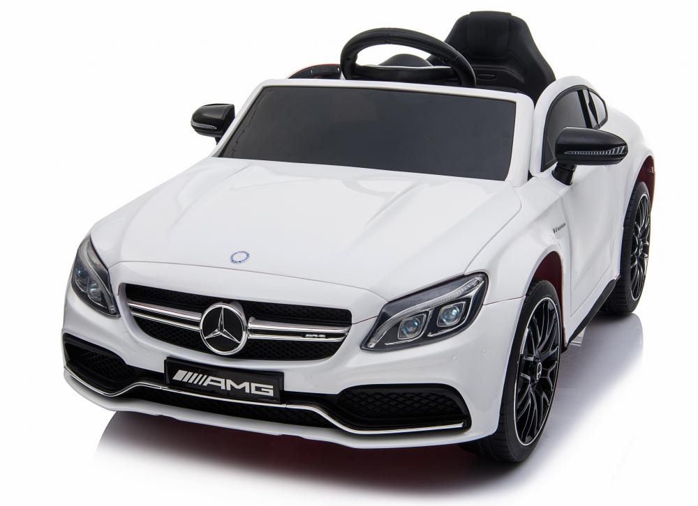 Masinuta electrica Mercedes Benz C63s cu roti din cauciuc White Masinute electrice imagine 2022