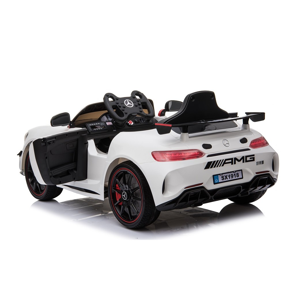 Masinuta electrica cu roti din cauciuc Mercedes GT4 alb - 2