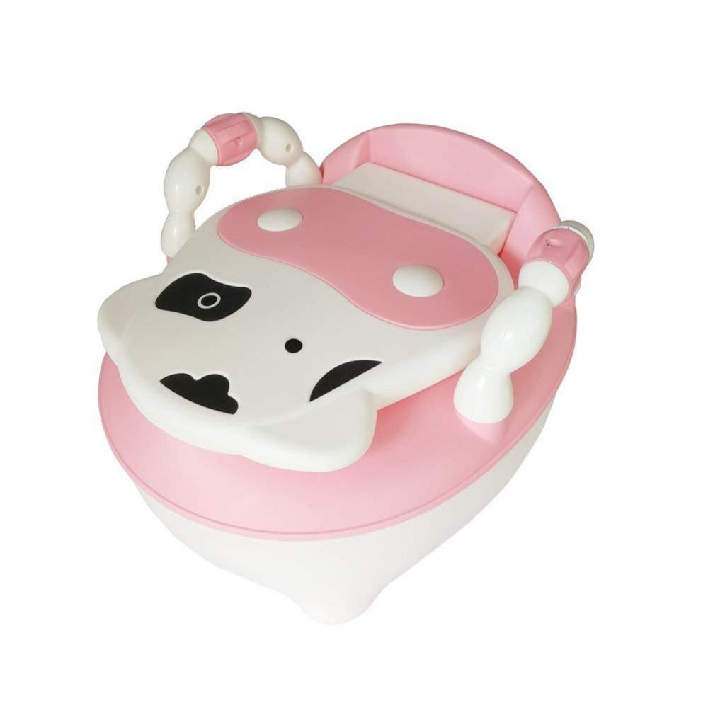 Olita educationala cu manere Little Mom Cow Potty Pink - 4 | YEO