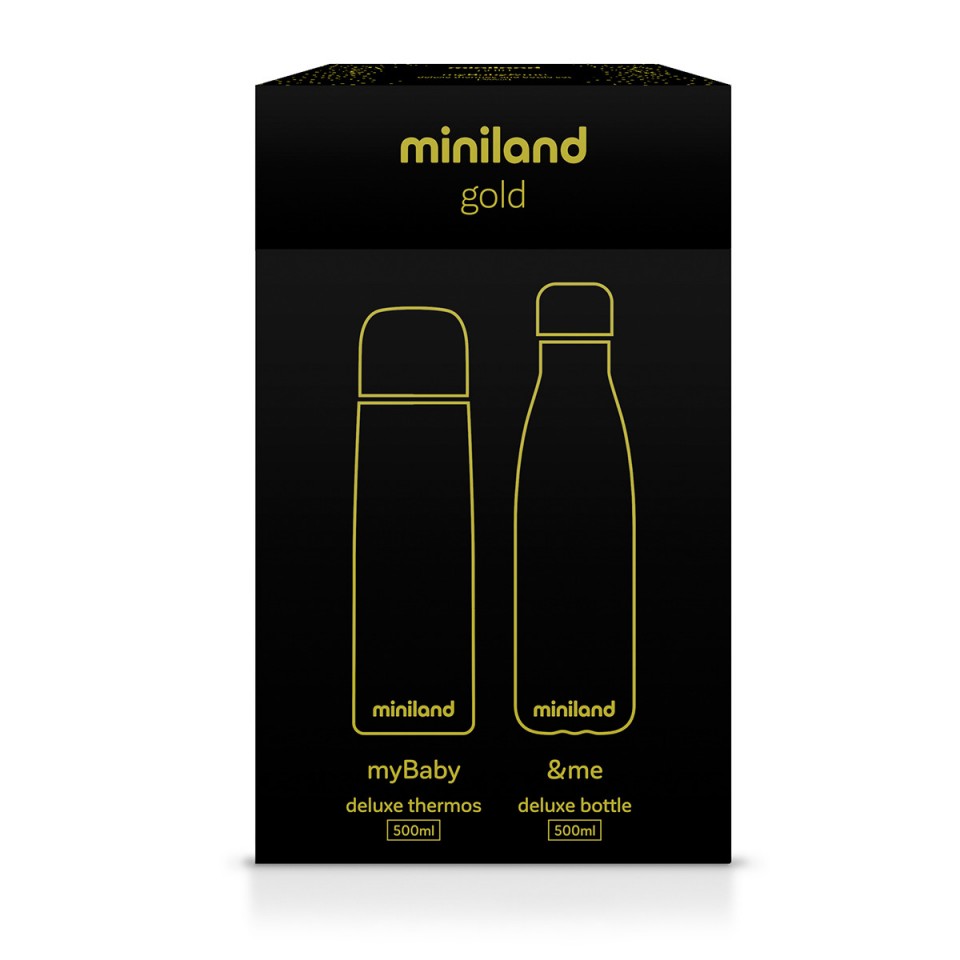 Set 2 termosuri lichide MybabyMe 500 ml Gold Miniland - 1 | YEO