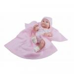 Bebelus fetita cu paturica tricotata roz Mini Pikolin Paola Reina