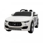 Masinuta electrica Maserati Levante cu scaun de piele si roti de cauciuc White