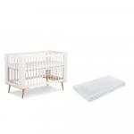 Patut din lemn Klups Sofie Alb + Saltea Comfort 10 cm