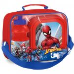 Set 3 piese geanta sandwich cutie sandwich si recipient lichide Spiderman