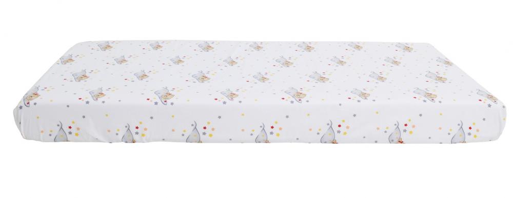 Cearceaf din bumbac cu elastic sleeping bear grey 120x60 cm