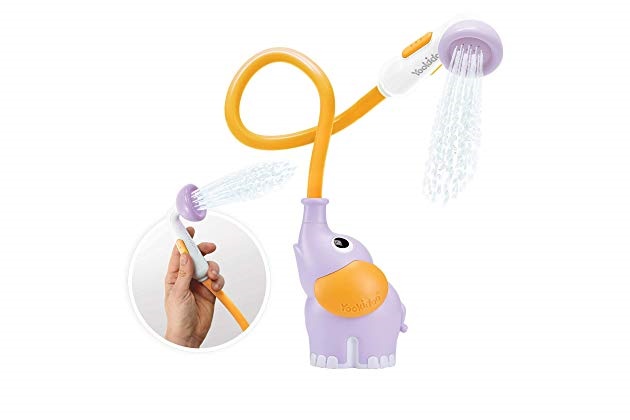 Jucarie dus portabil pentru bebelusi si copii in forma de elefant violet Yookidoo Articole imagine noua responsabilitatesociala.ro