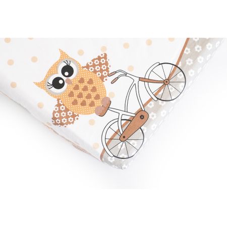 Lenjerie patut cu 7 piese veverita si bufnita maro 050