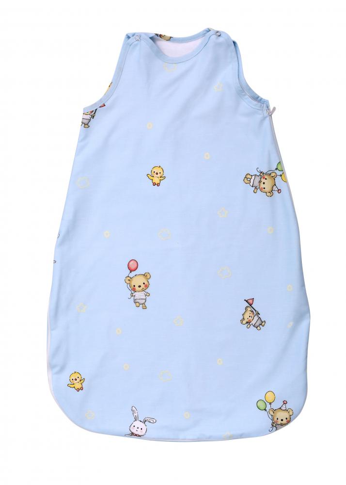 Sac de dormit de vara 100 cm bumbac ranforce Bear Party Blue