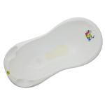 Cadita bebe cu dop de scurgere si baza anti-alunecare Little Bear and Friends White