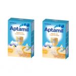 Pachet 2 x Cereale fara lapte Nutricia Aptamil Fulgi de orez cu gust de vanilie 200g, 4luni+