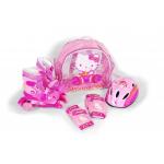Role copii Saica reglabile 31-34 Hello Kitty cu protectii si casca in ghiozdan
