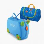 Set Travel pentru copii Valiza Trunki Terrance + Geanta pentru cosmetice Eroii Orasului Albastru