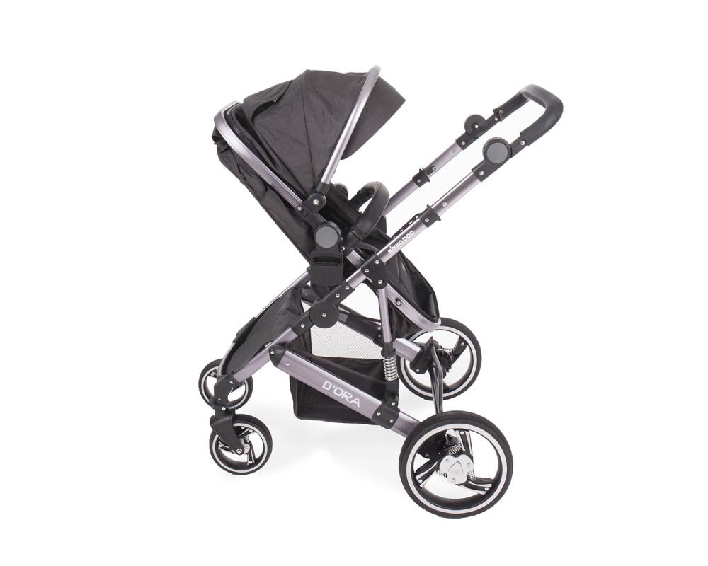 Carucior 3 in 1 cu suspensii Dora Dark Grey