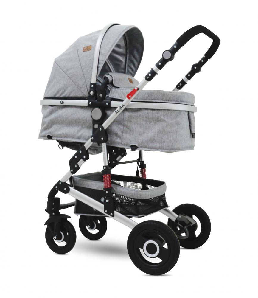 Carucior transformabil 2 in 1 alba light grey