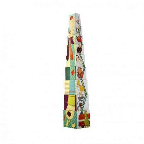 Joc cuburi piramida Jef multicolor