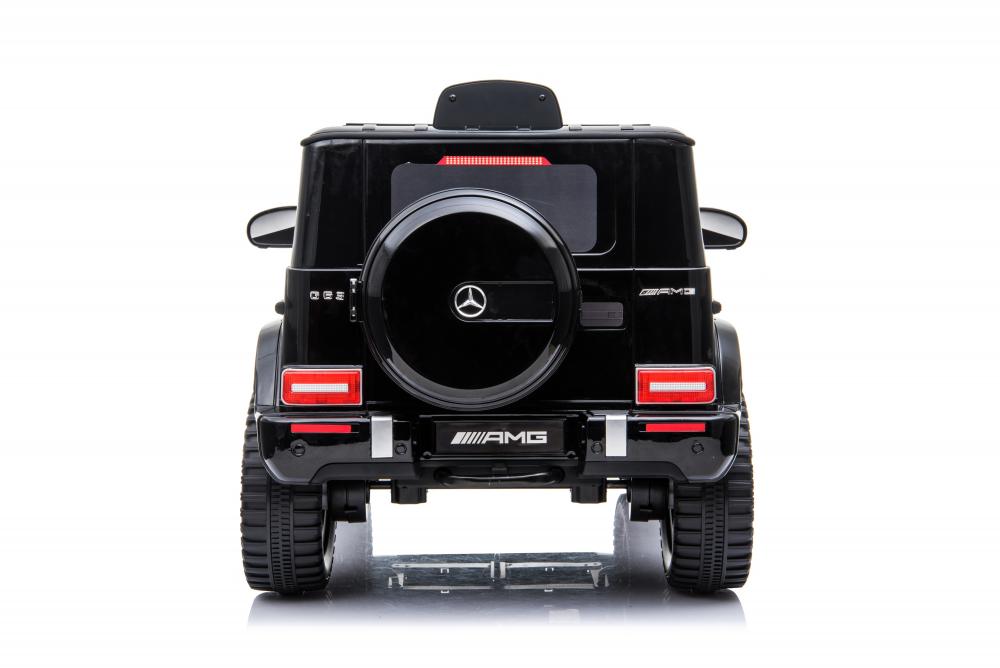 Masinuta electrica cu roti din cauciuc si scaun de piele Mercedes Benz G63 Black - 3