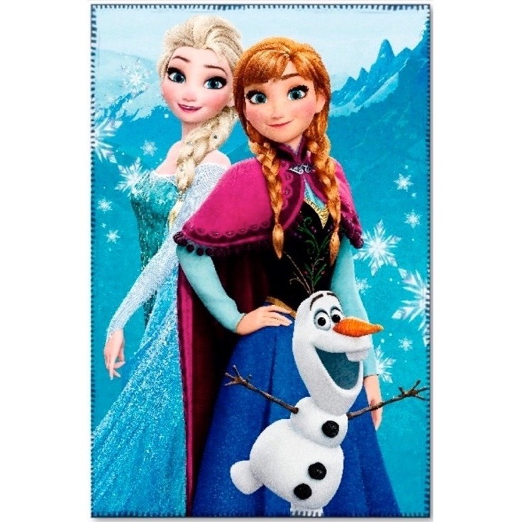 Paturica copii frozen sisters star albastru