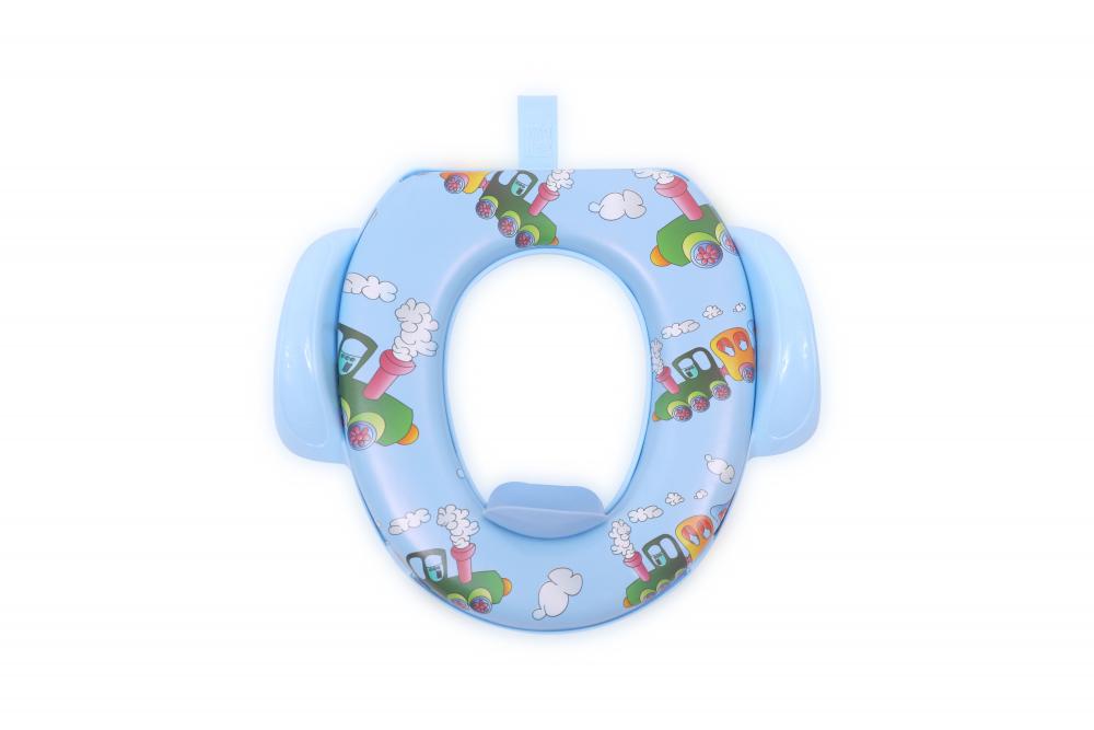 Reductor moale pentru toaleta cu manere antialunecare train blue