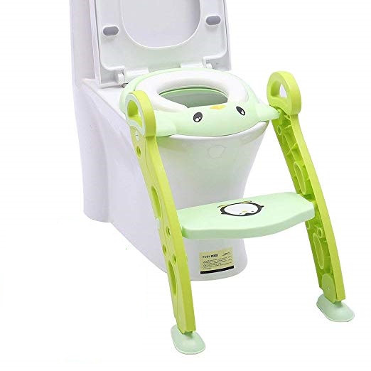 Reductor pentru toaleta cu scarita Little Mom Pinguin Green