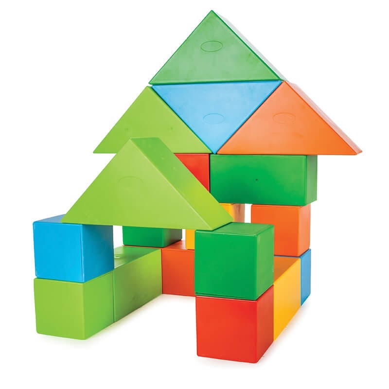 Set 60 cuburi Maxi de constructie figuri geometrice mari