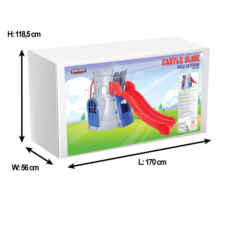 Spatiu de joaca cu tobogan Pilsan Castle Slide Blue - 3 | YEO