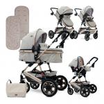 Carucior transformabil 3 in 1 Lora Beige Triangles