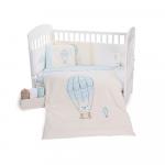 Lenjerie patut cu 6 piese si protectie laterala 140x70 cm Puppy on Balloon