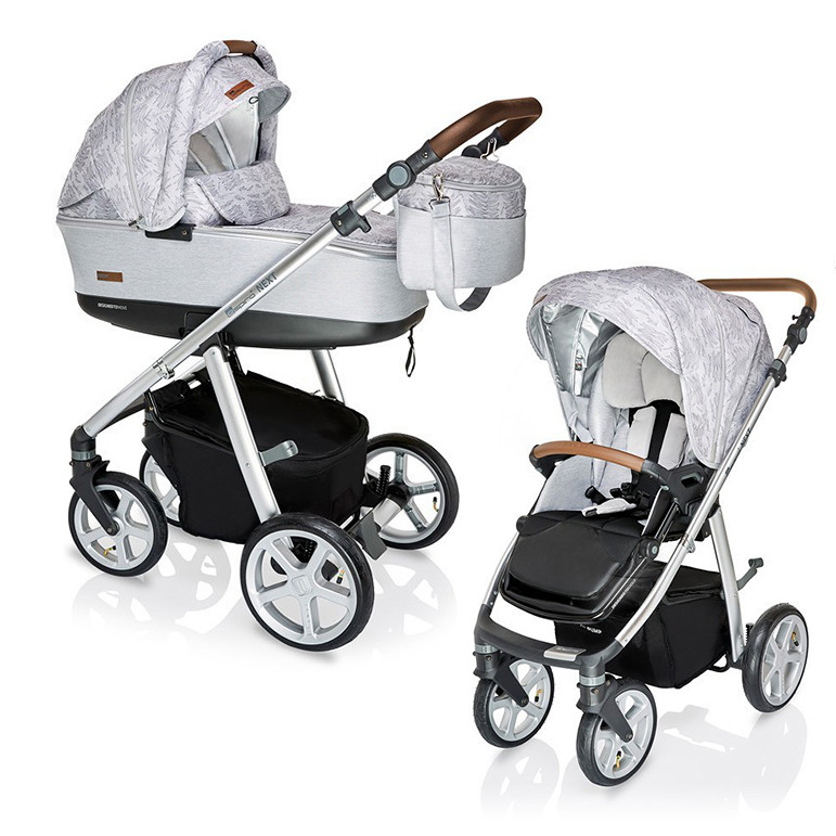 Carucior 2 in 1 espiro next avenue cu cadru negru 401 silver nature 2019
