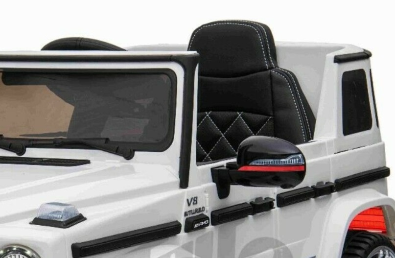 Masinuta electrica cu roti din cauciuc si scaun de piele Mercedes Benz G63 Black - 7