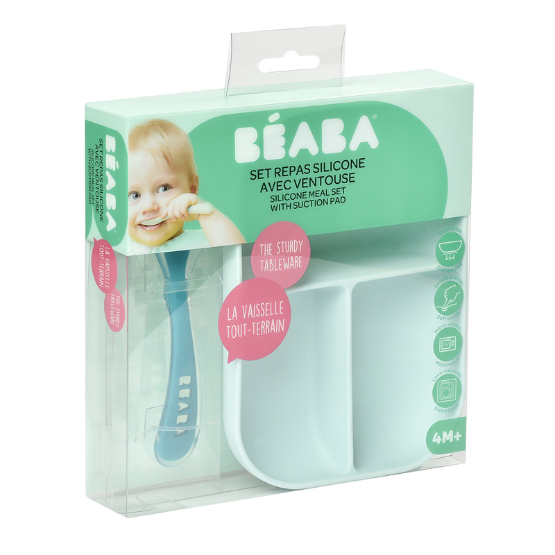 Set de masa silicon Beaba 2 piese bleu - 3 | YEO