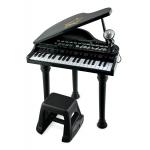 Mini pian cu scaunel si microfon Winfun 37 clape cu functie inregistrare negru