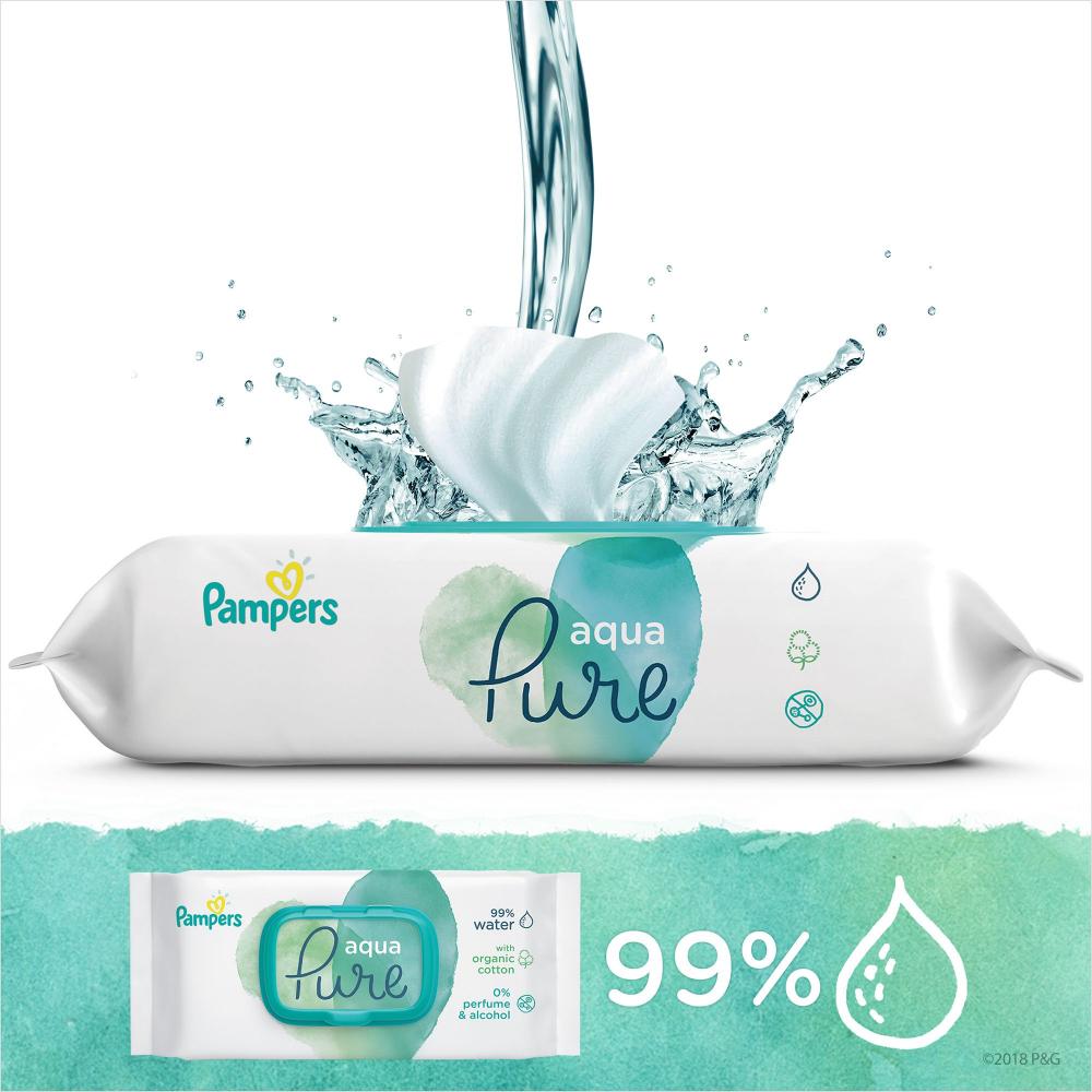 Servetele umede Pampers Aqua Pure 3 pachete 144 buc - 1 | YEO