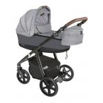 Carucior 2 in 1 Espiro Next Manhattan cu cadru negru 217 Alaska Grey 2019