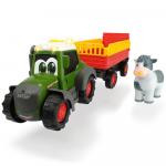 Tractor Happy Fendt Animal Trailer cu remorca si figurina Dickie Toys