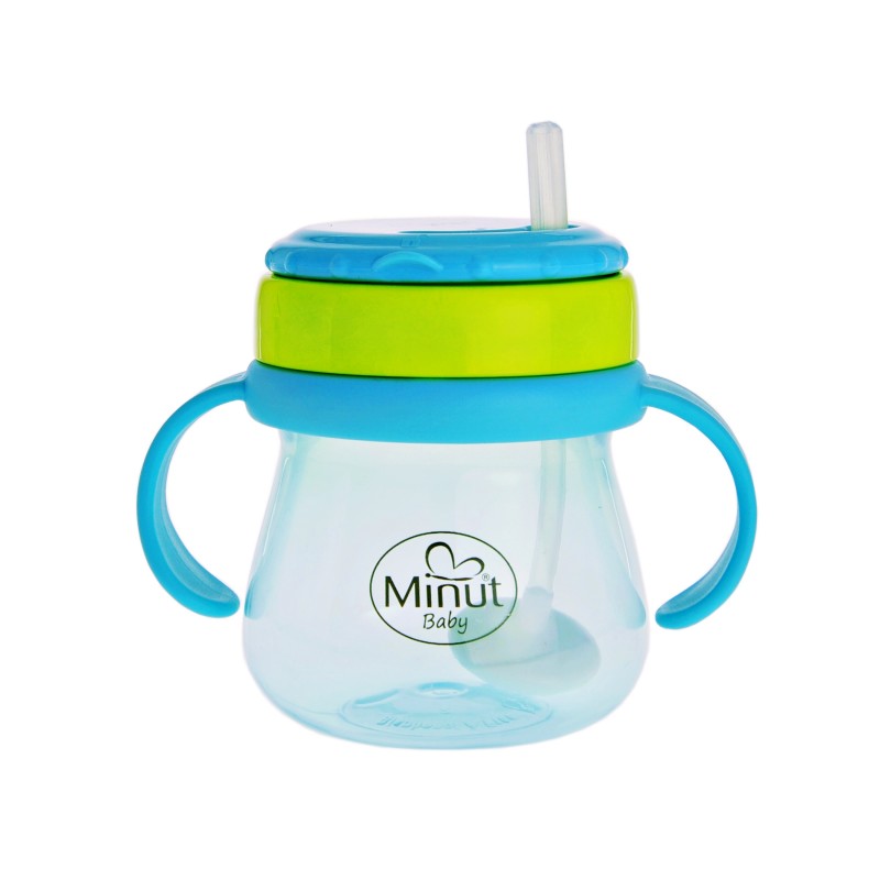 Cana anticurgere Minut Baby cu pai mobil 250 ml blue - 1 | YEO