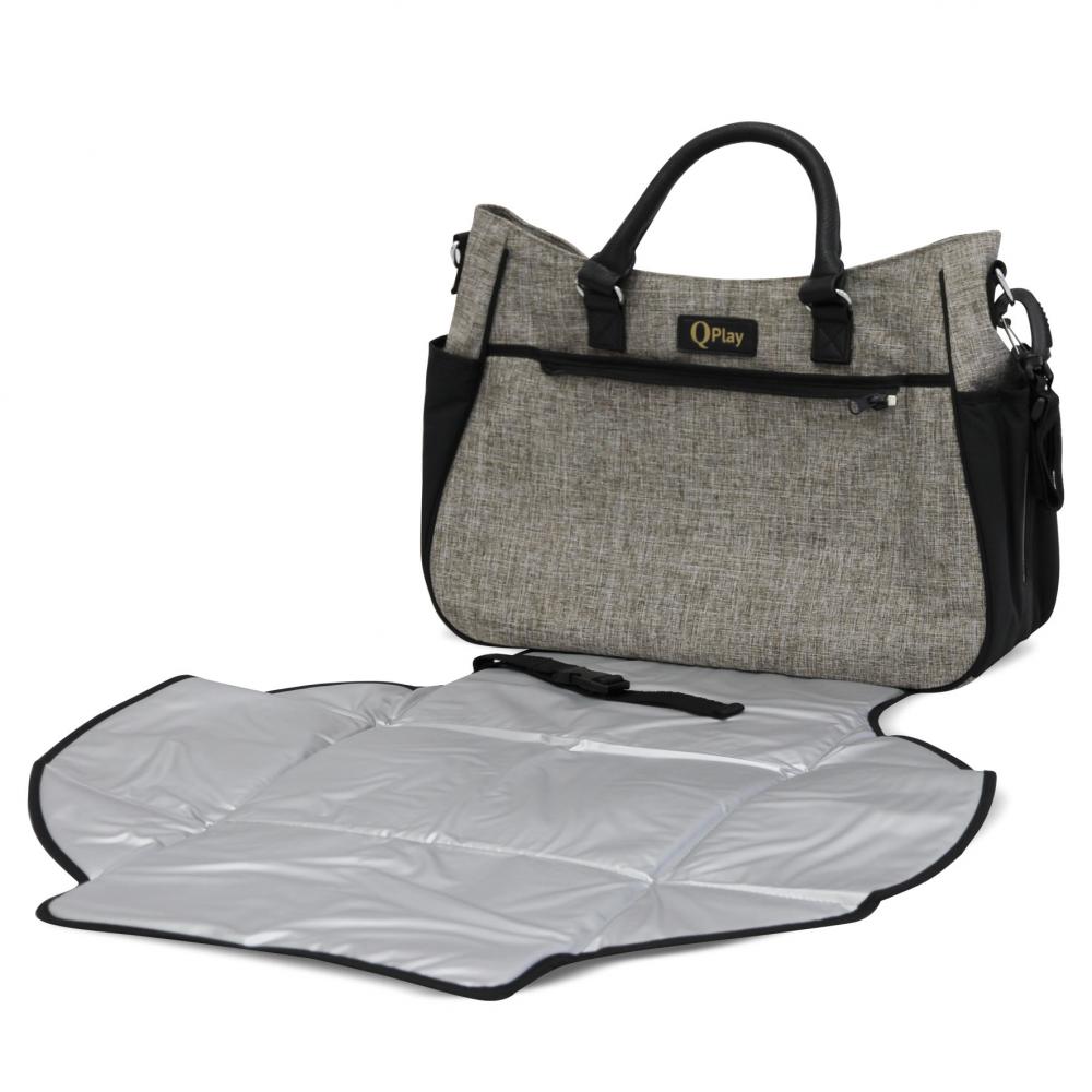 Geanta accesorii bebelusi qplay duo curele din piele camel