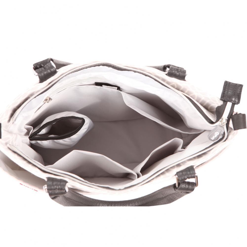 Geanta accesorii bebelusi qplay fashion curele din piele light grey