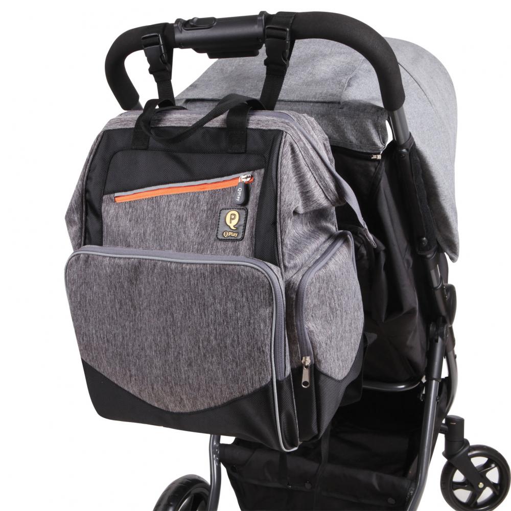 Rucsac accesorii bebelusi qplay carrie multiple compartimente dark grey