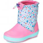 Cizme de zapada Crocs CB LodgePoint Graphic WntrBt K Ice Blue Pink Lemonade 22 (132 mm C6)