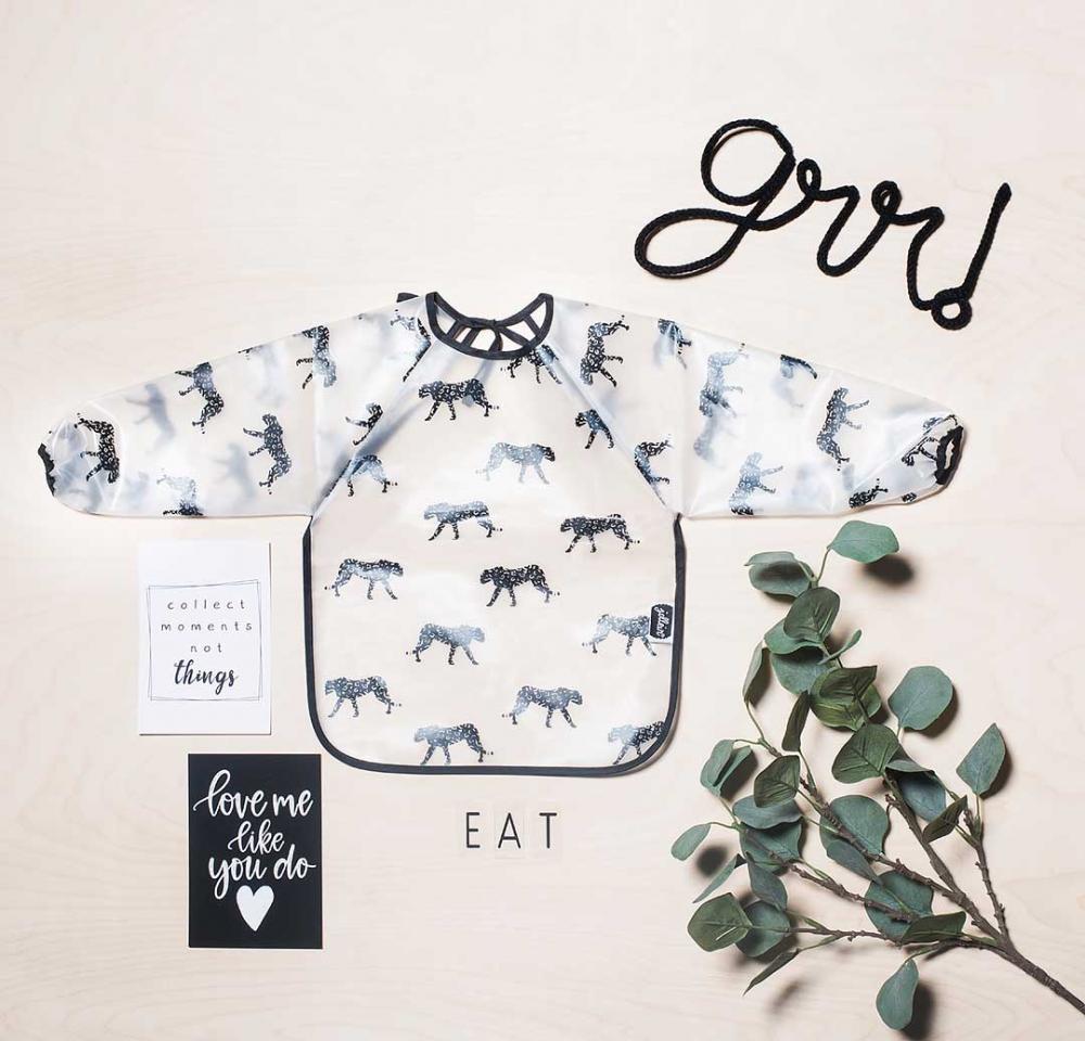 Baveta impermeabila cu maneci jollein leopard negru