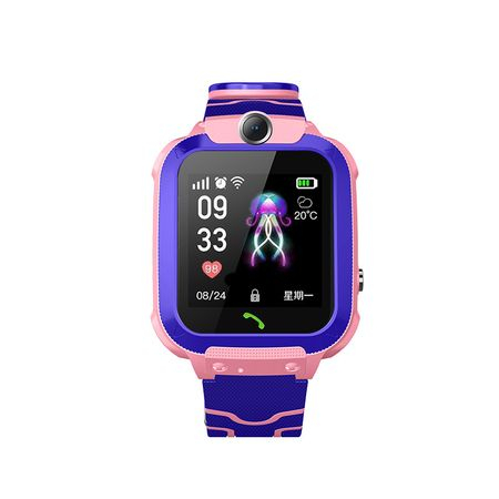 Ceas smartwatch copii KidGPS Q12 rezistent la apa telefon touchscreen foto monitorizare spion buton SOS roz