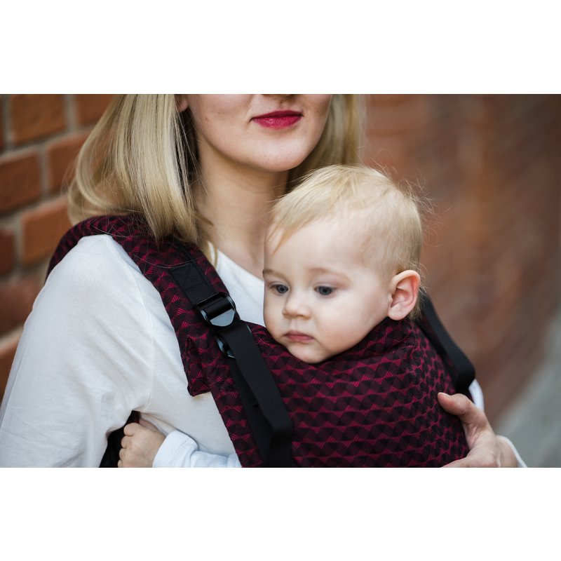 Marsupiu ergonomic 2 in 1 deep red classic kavka