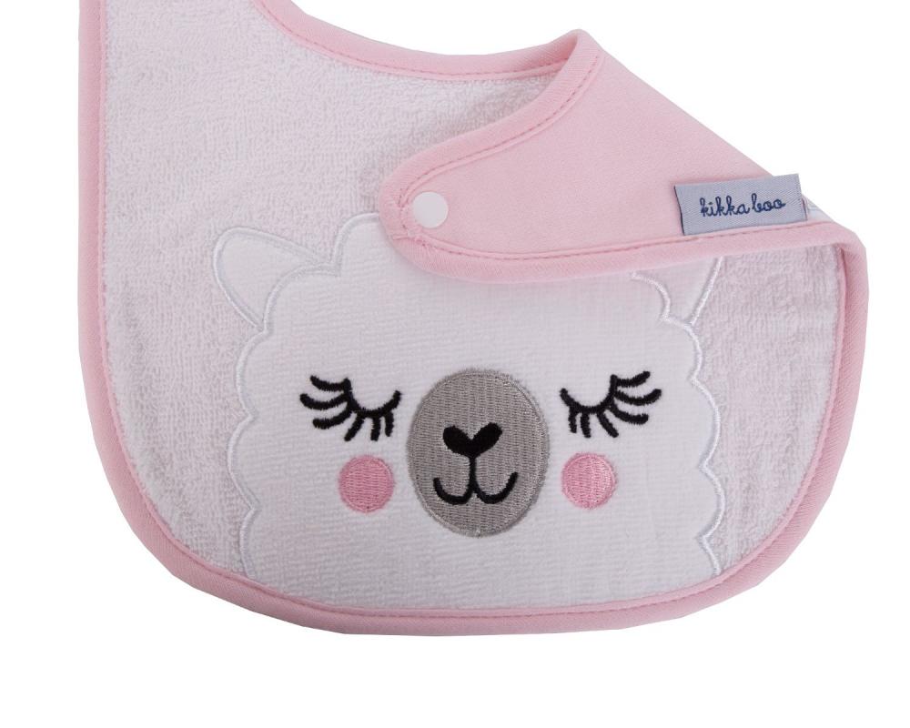 Set 2 bavete sleepy lama pink