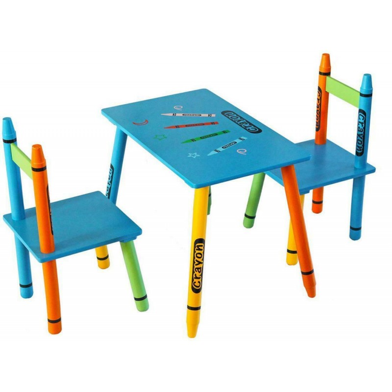 Set masuta si 2 scaunele blue crayon