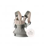 Marsupiu anatomic One cu pozitii multiple de purtare Classic grey / pink Sprinckles Bumbac editie limitata