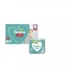 Pachet Scutece chilotel Pampers Pants 3 6-11kg 120 buc+Set 6xServetele umede Pampers Sensitive